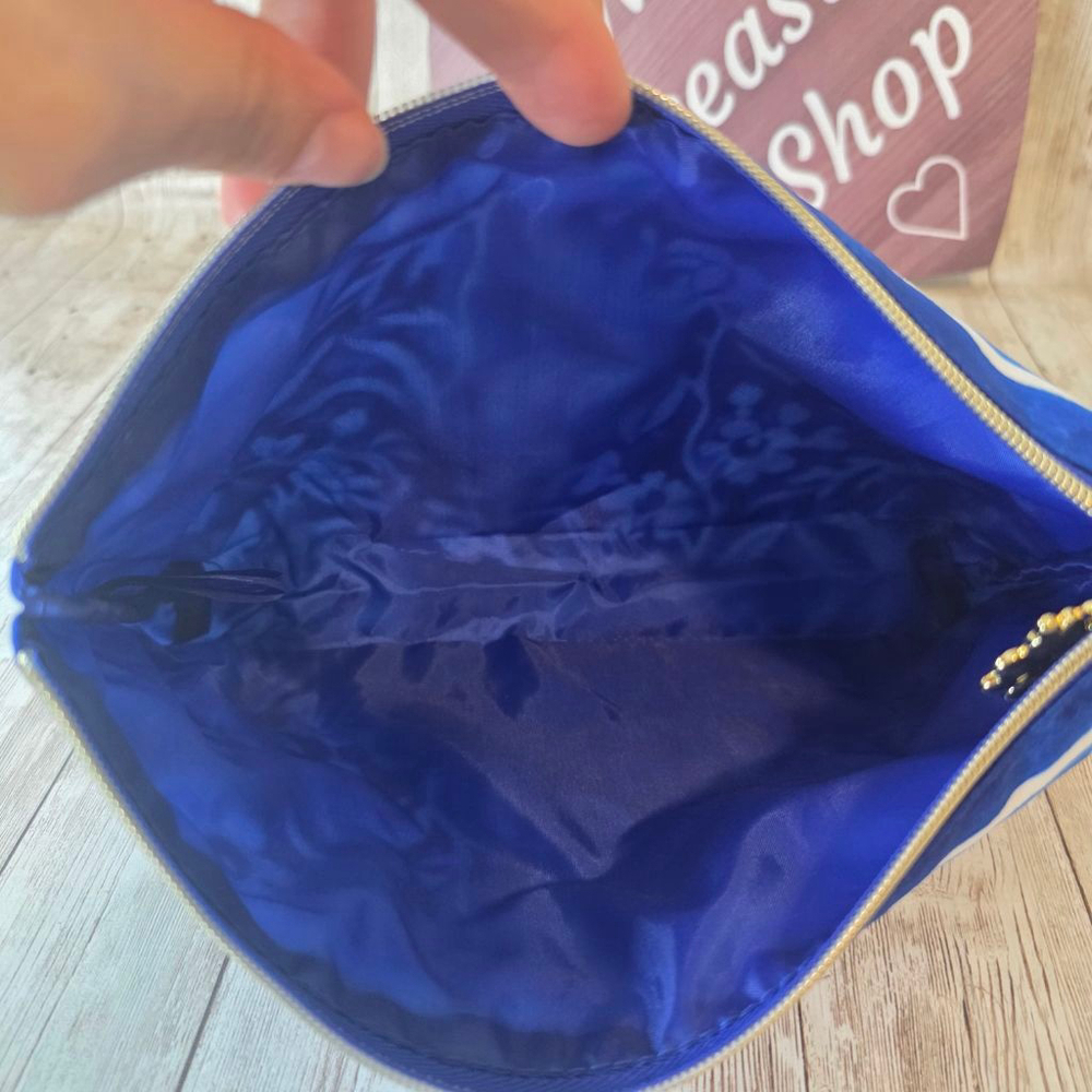 Estee Lauder Blue White Floral Cosmetic Bag - Picture 7 of 7